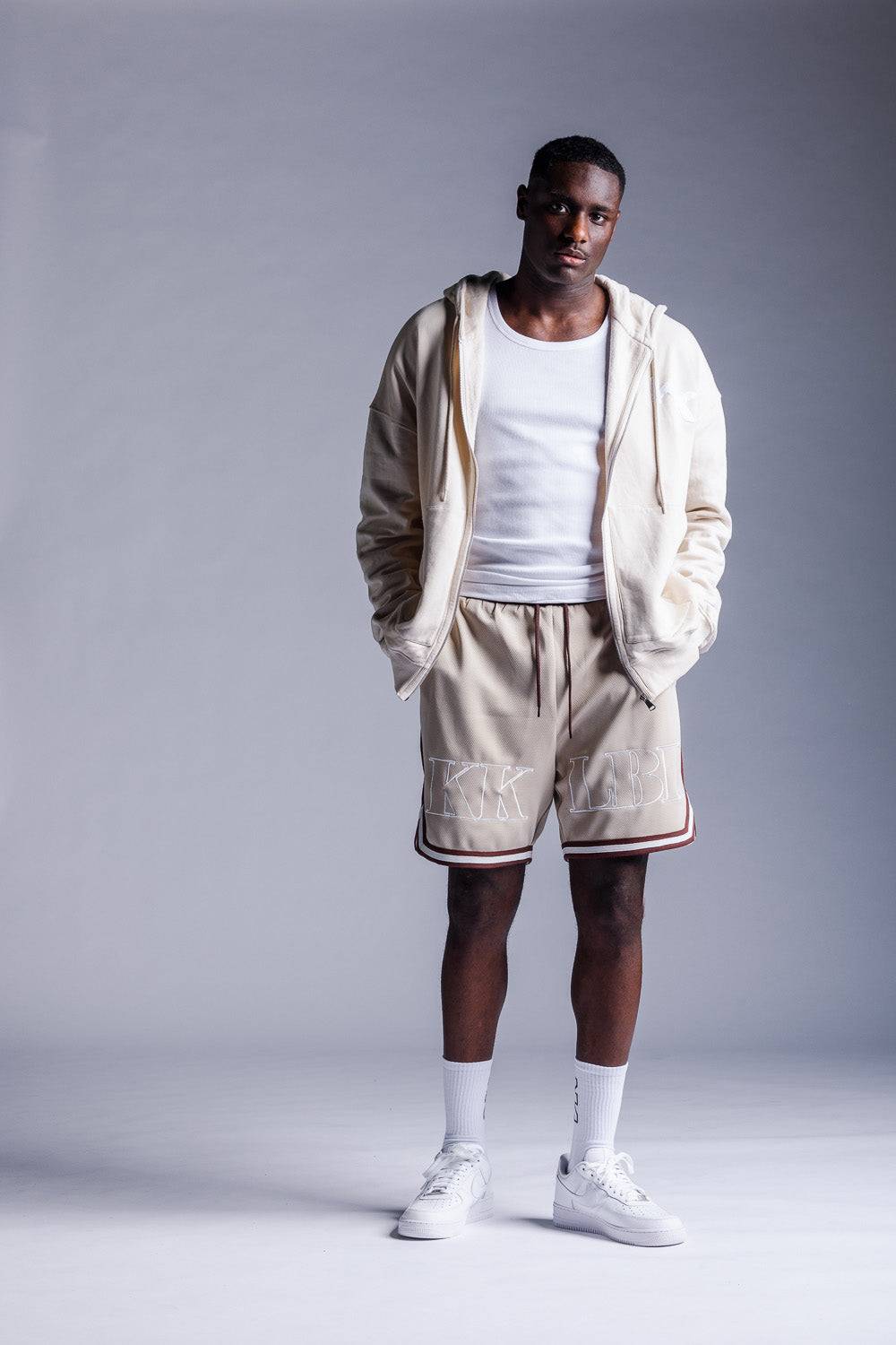 Karo Kauer Zipped Hoodie Beige Fabrikpreis