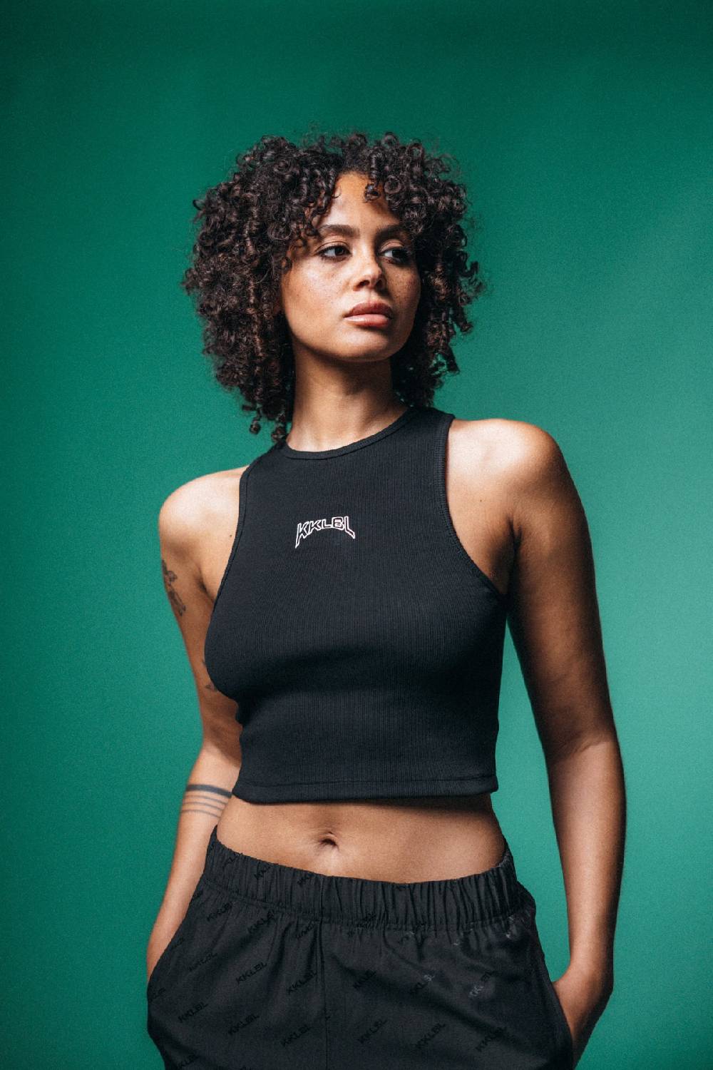 Karo Kauer Rib Top Black Valentinstagsangebot
