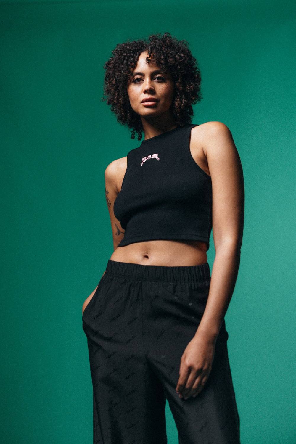 Karo Kauer Rib Top Black Valentinstagsangebot