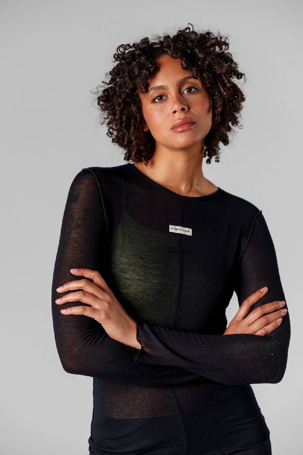 Karo Kauer Mesh Longsleeve Black Neueste Stile