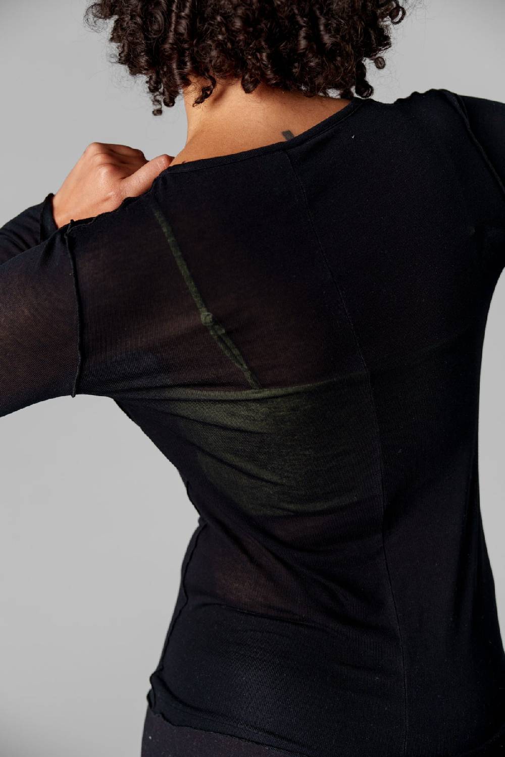 Karo Kauer Mesh Longsleeve Black Neueste Stile