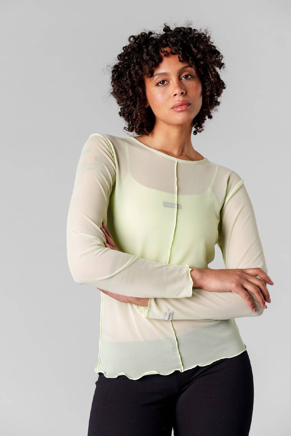 Karo Kauer Mesh Longsleeve Matcha Letzter Tag