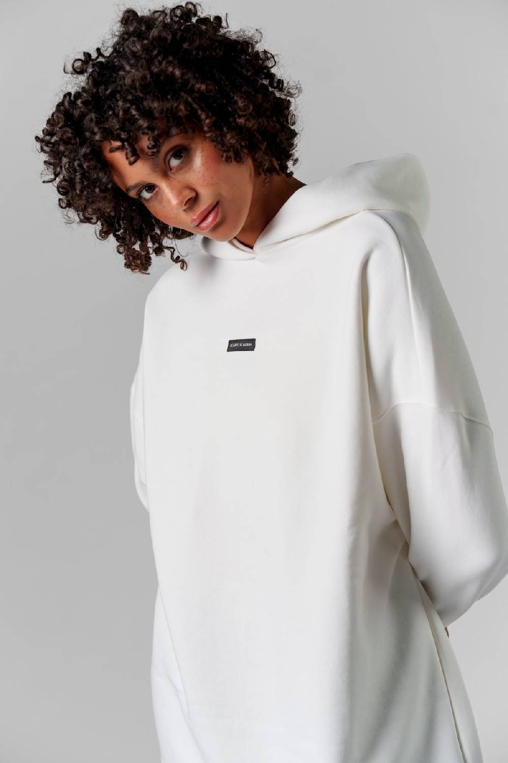 Karo Kauer Hoodie Dress Creme Zeitbegrenzte Promotion