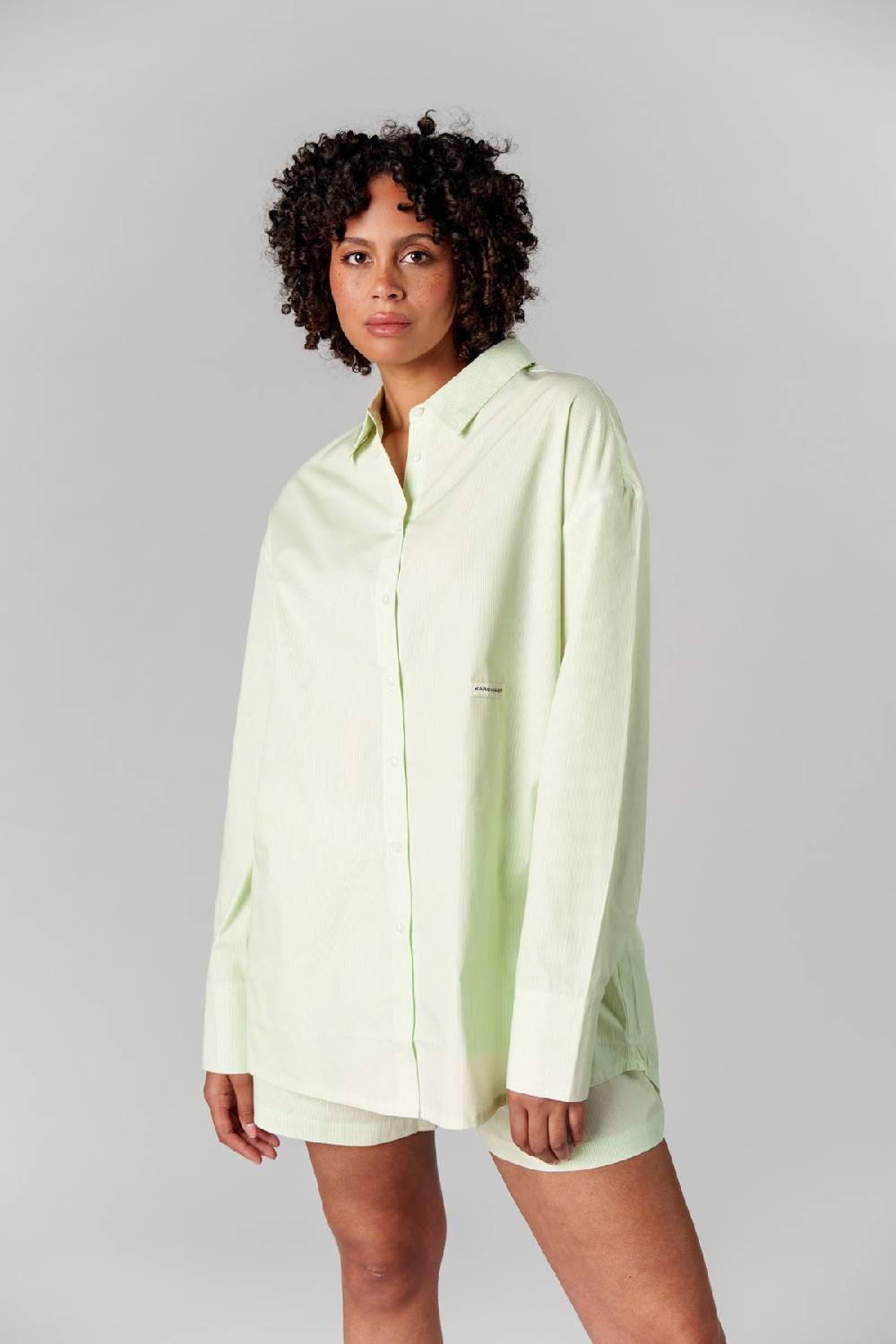 Karo Kauer Woven Blouse Striped Matcha Nur für heute