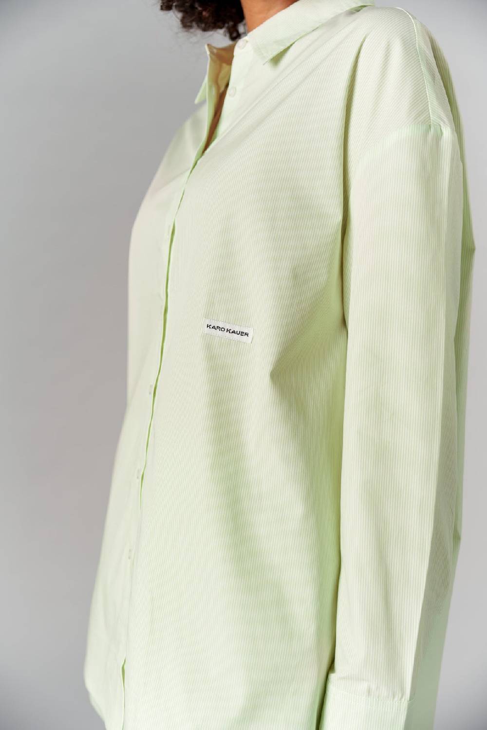 Karo Kauer Woven Blouse Striped Matcha Nur für heute