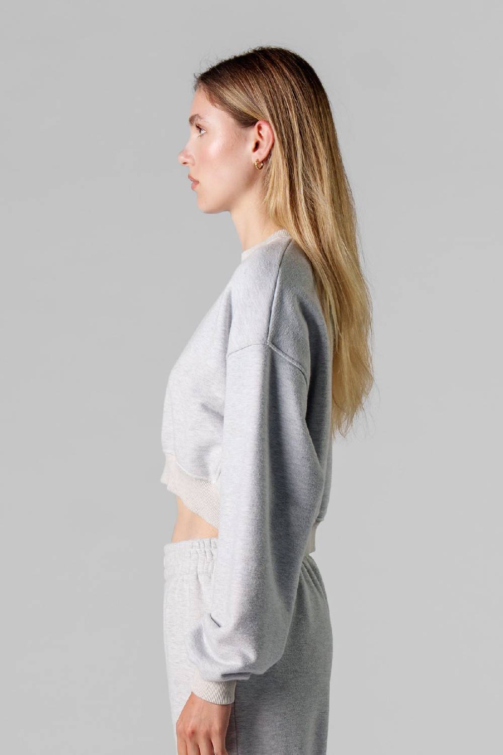 Karo Kauer Cropped Sweater Melange Vierteljährliche Förderung