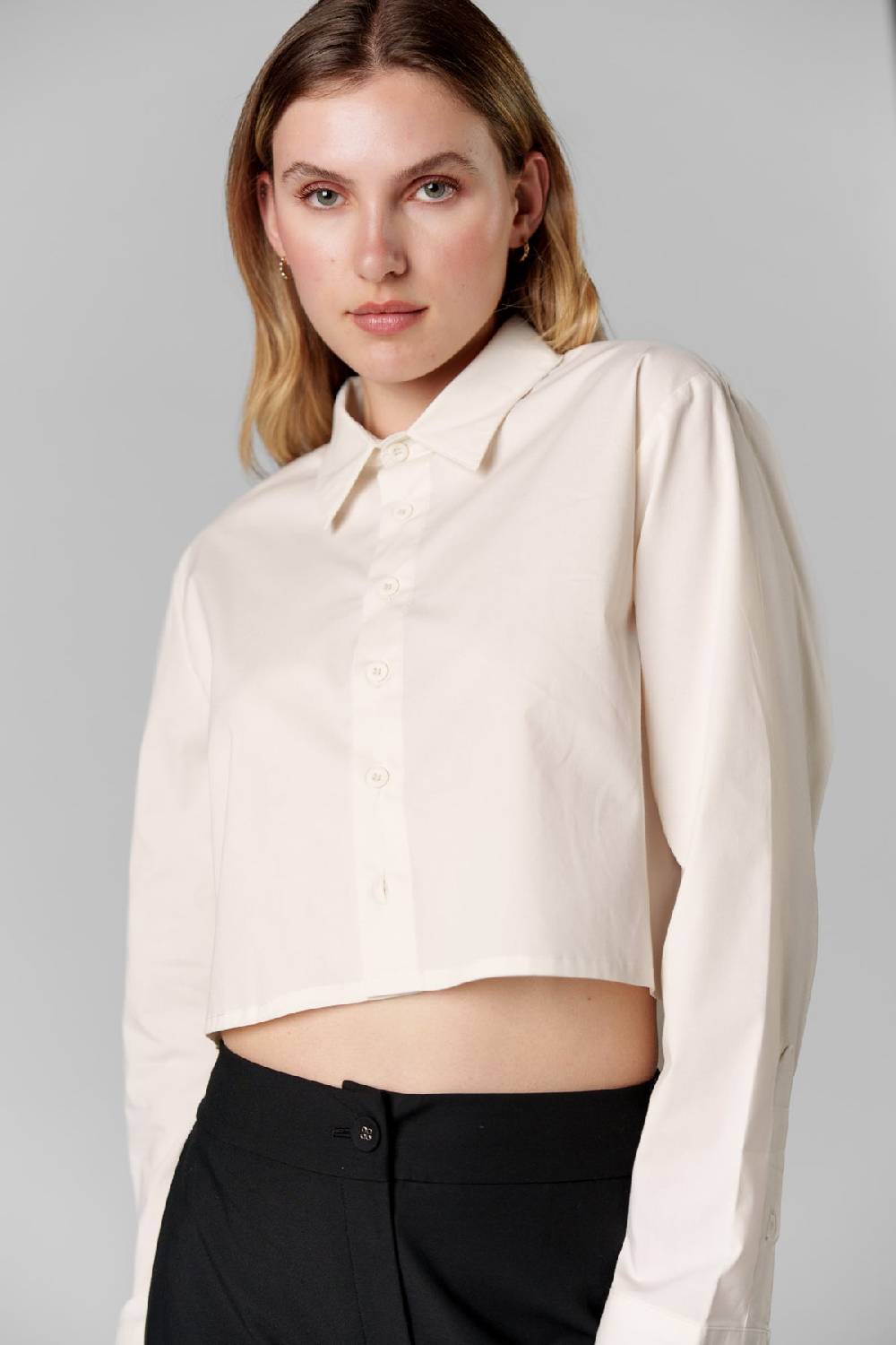 Karo Kauer Woven Blouse Cropped Creme Discount Store für neue Produkte