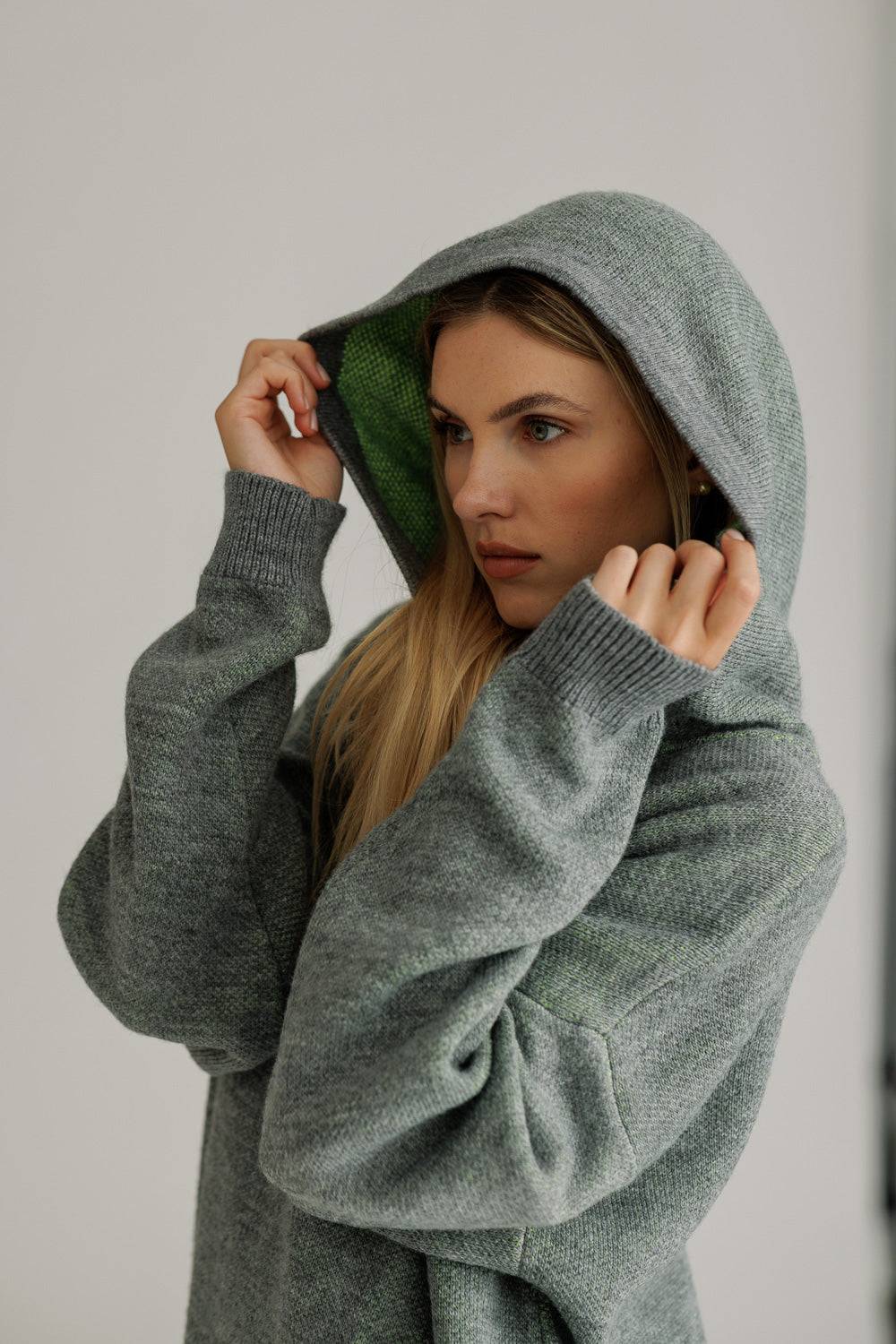 Karo Kauer Knit Hoodiedress Silver Grey Black Friday Preise
