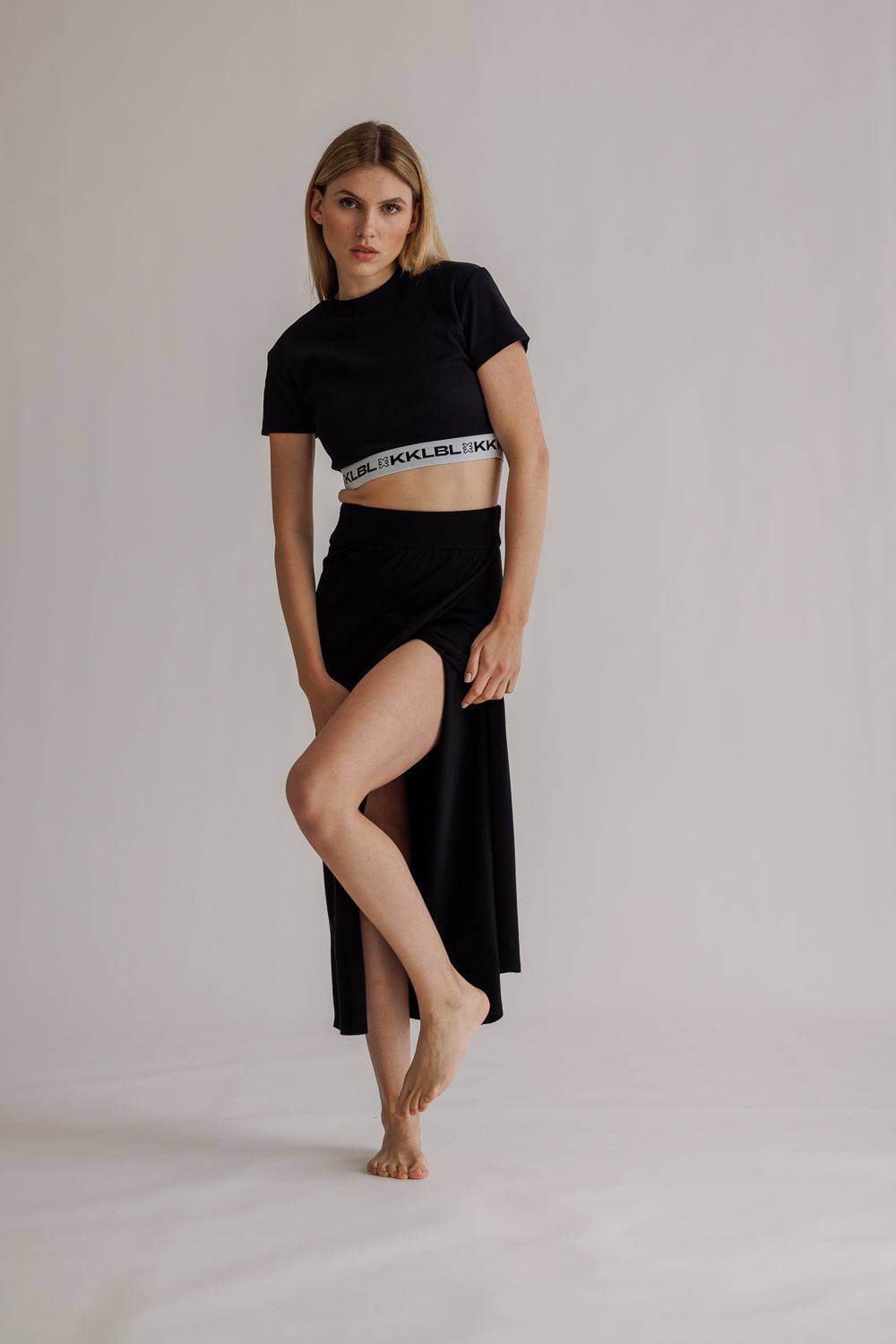 Karo Kauer Knit Skirt Basic Black Rabatte dieses Monats
