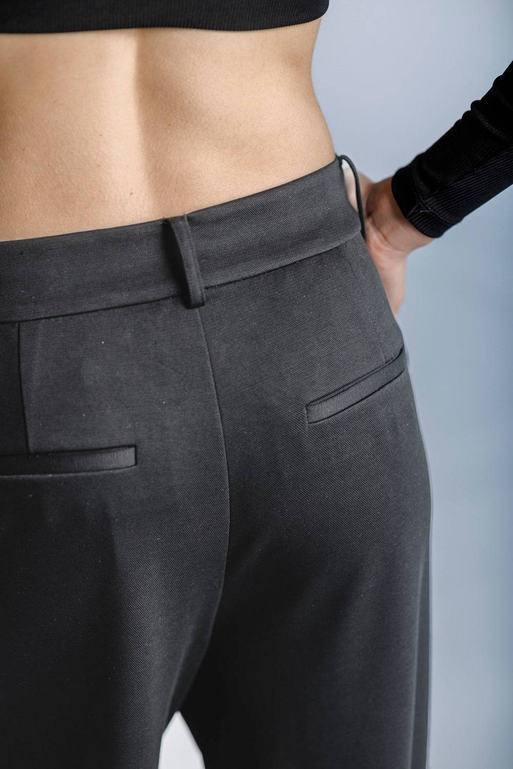 Karo Kauer Wide Leg Pants Dark Grey Auslauf