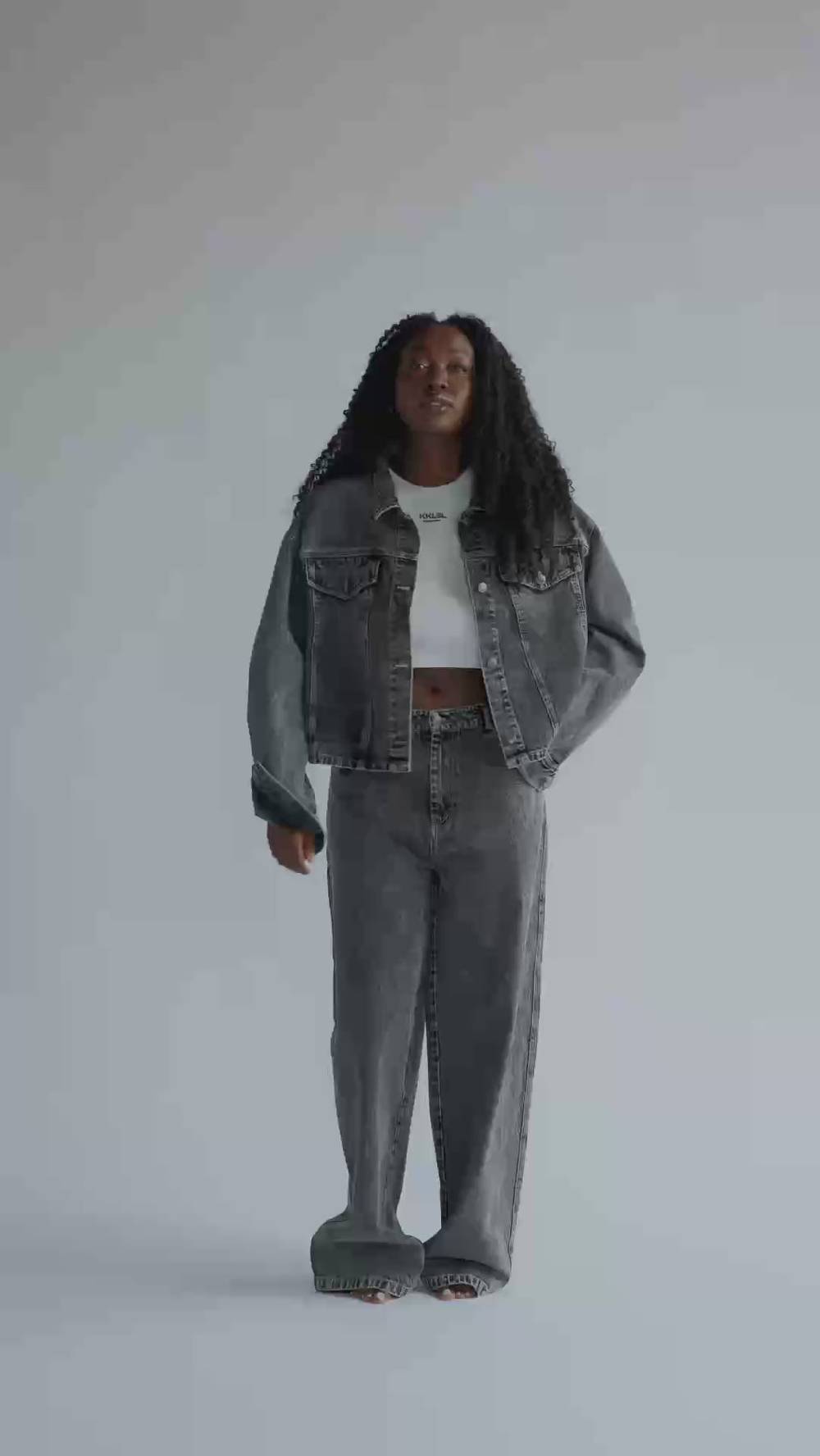 Karo Kauer Denim Jacket Black im Angebot