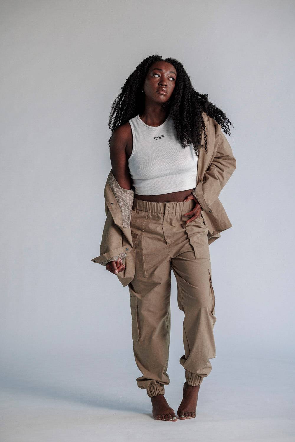 Karo Kauer Cargo Pants Mocca Günstiger Verkauf