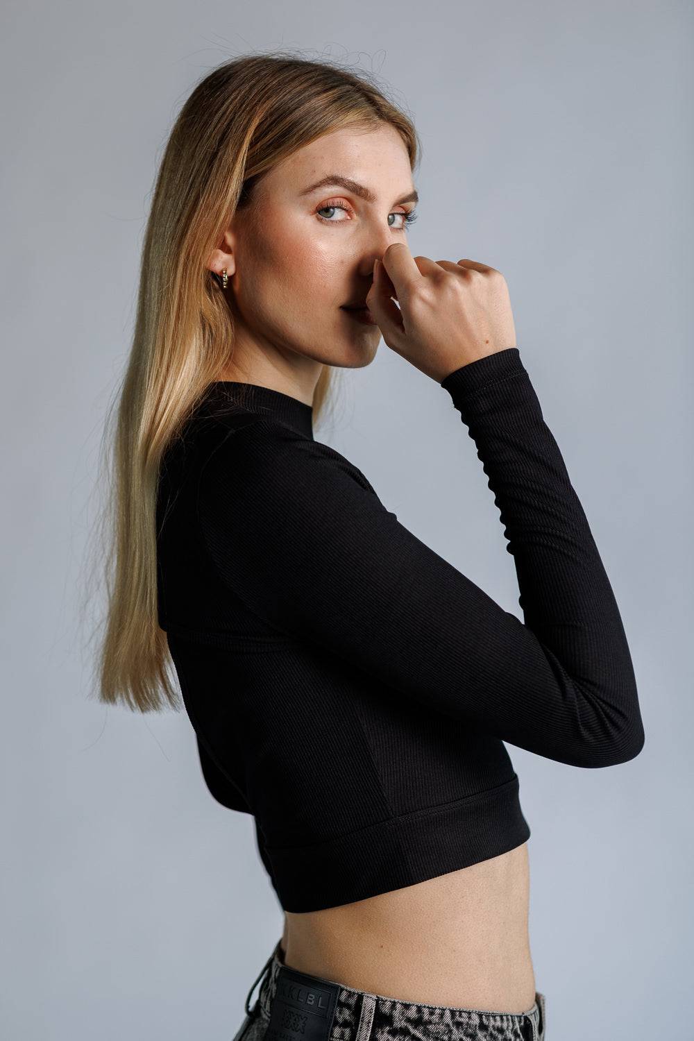 Karo Kauer Cropped Shirt Black Limitierter Zeitrabatt
