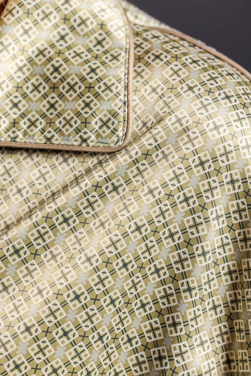 Karo Kauer Retro Shirt Khaki Günstig kaufen