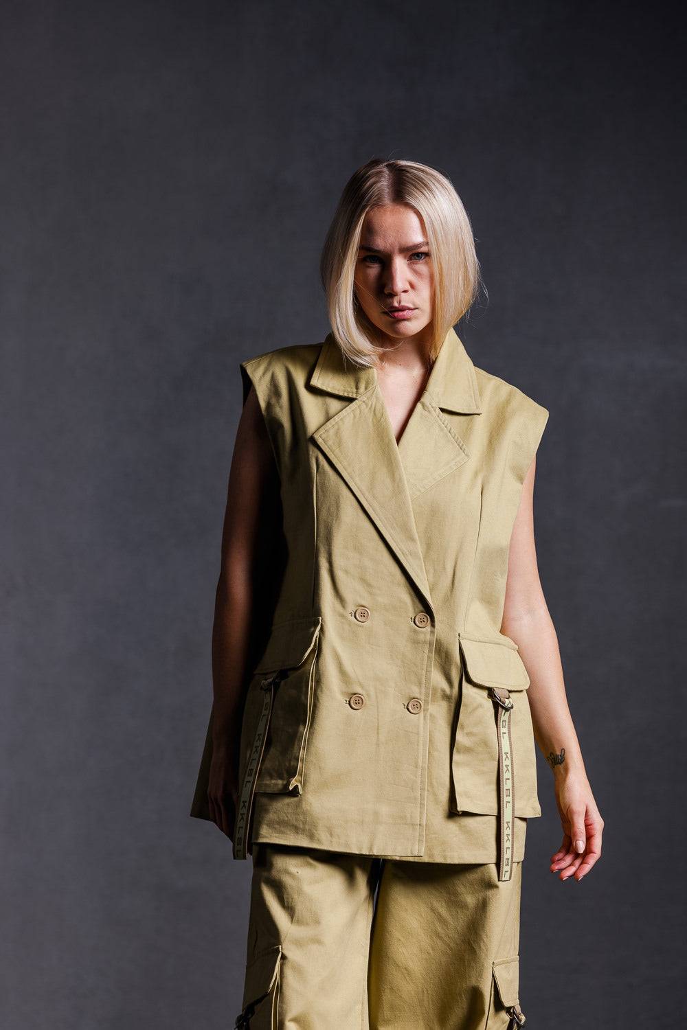 Karo Kauer Vest Khaki Flash Sale
