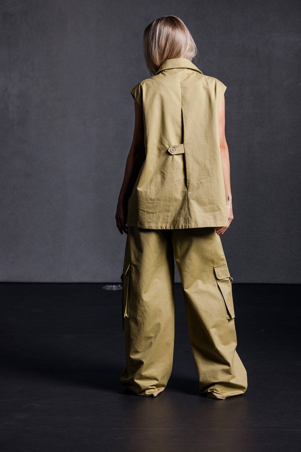 Karo Kauer Cargo Pants Khaki Begrenztes Angebot