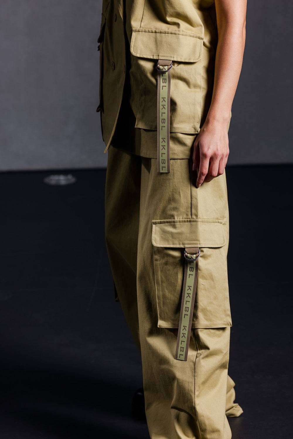Karo Kauer Cargo Pants Khaki Begrenztes Angebot