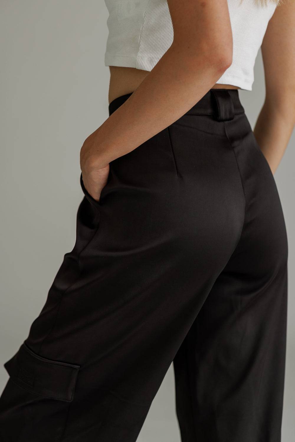 Karo Kauer Satin Pants Black Nur für heute