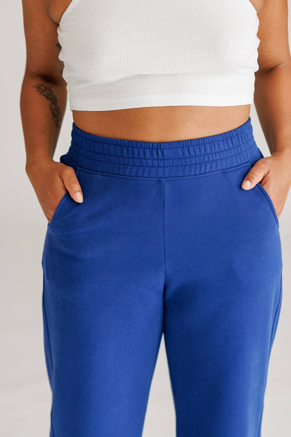 Karo Kauer Wide Leg Pants Dark Blue Sonderangebot der Fabrik