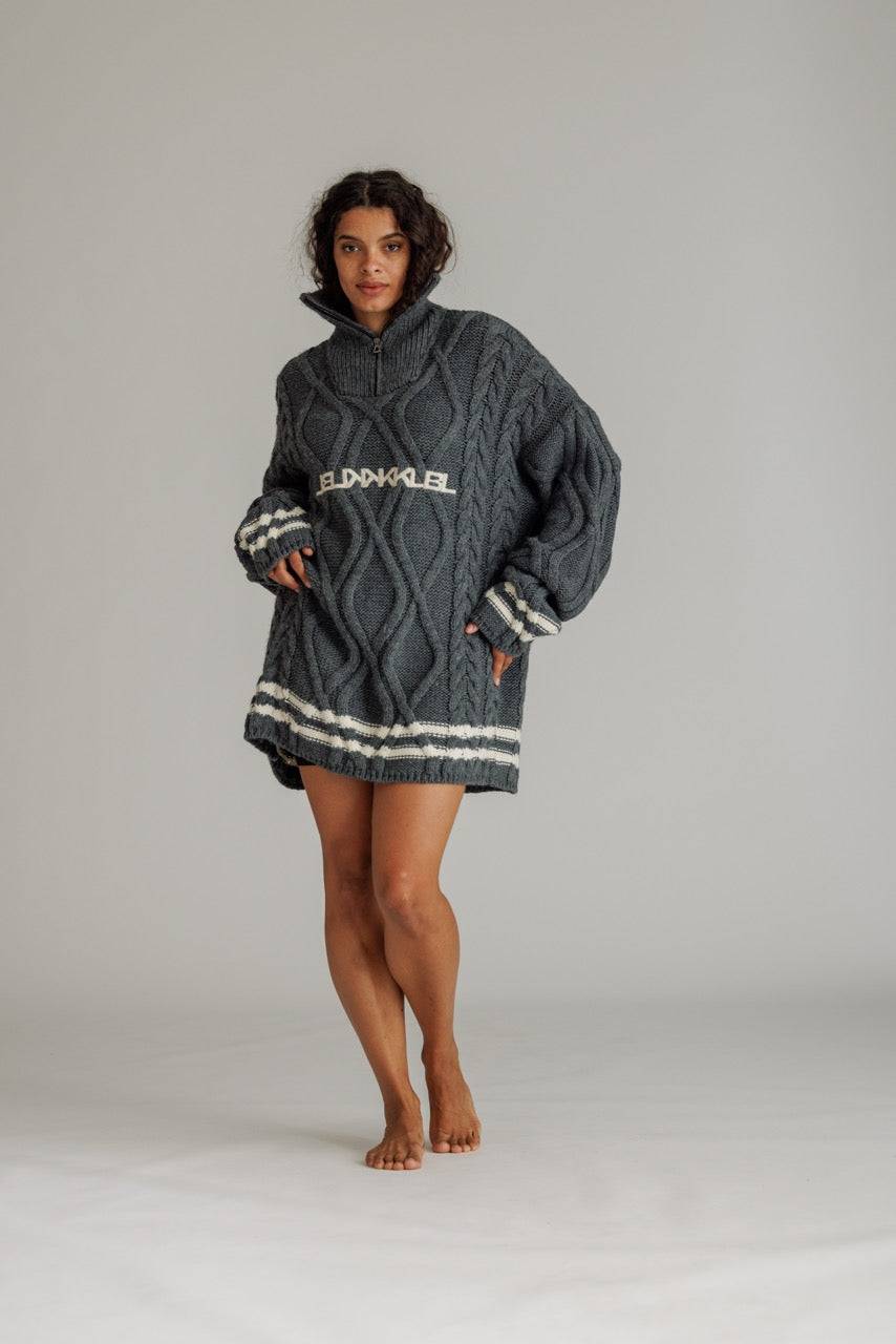 Karo Kauer Knit Zipped Sweater Grey Verkauf