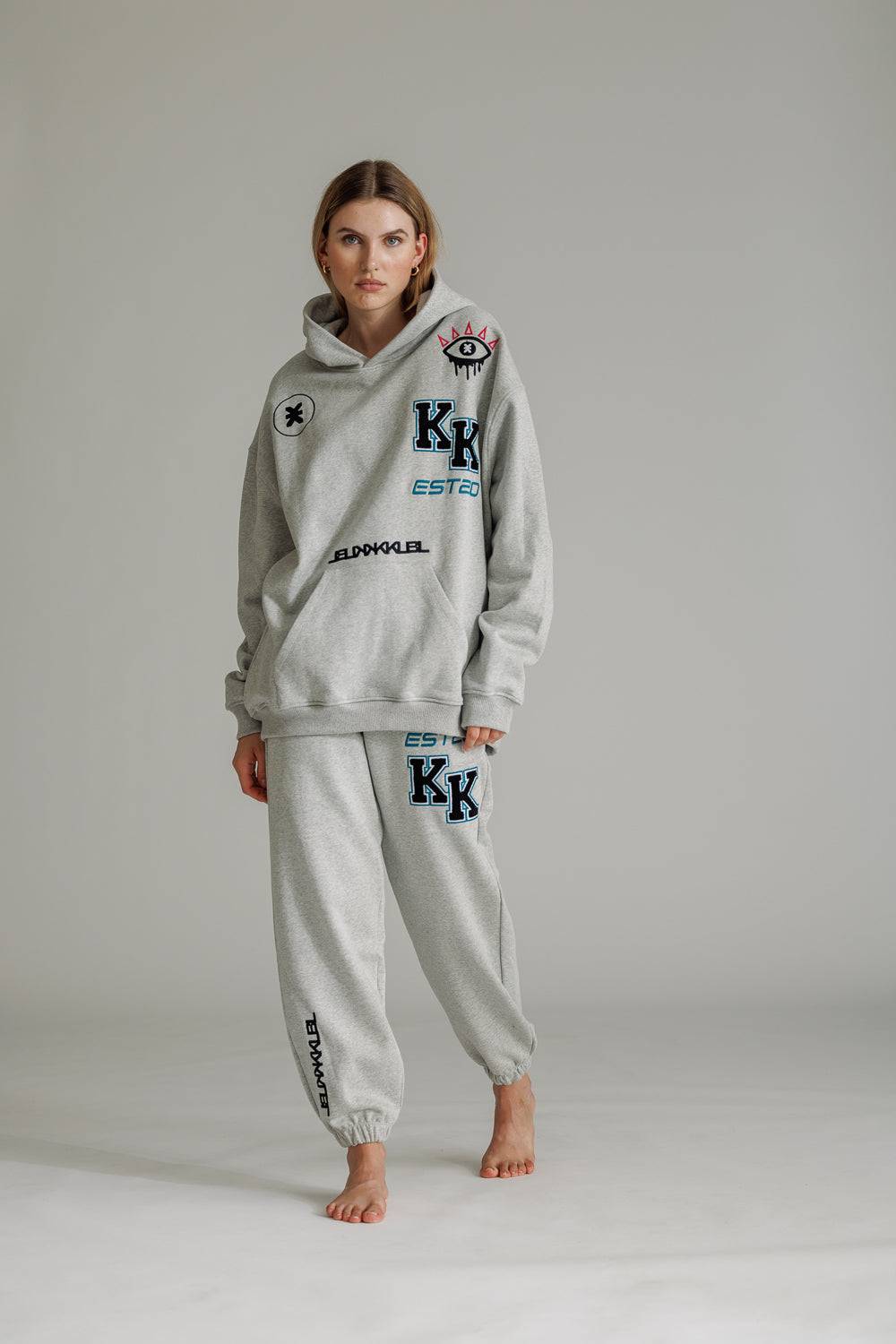 Karo Kauer Hoodie Grey Melange Angebote