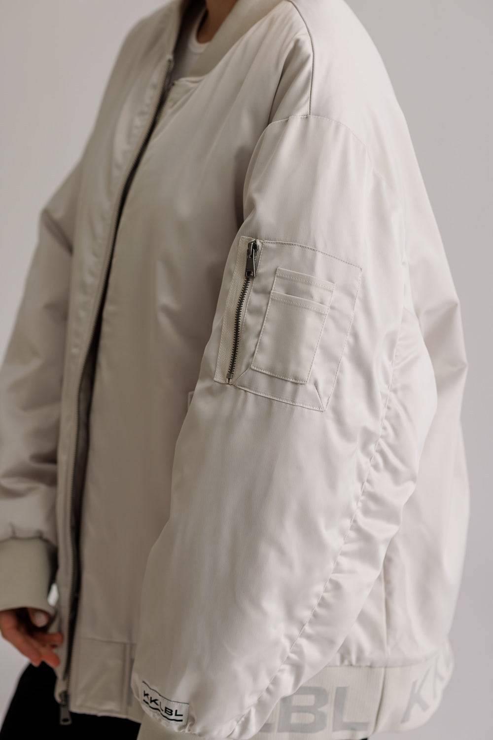 Karo Kauer Bomberjacket Silver Grey Sonderangebote