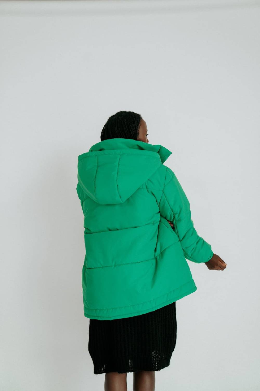 Karo Kauer Puffer Jacket Green Tiefpreis