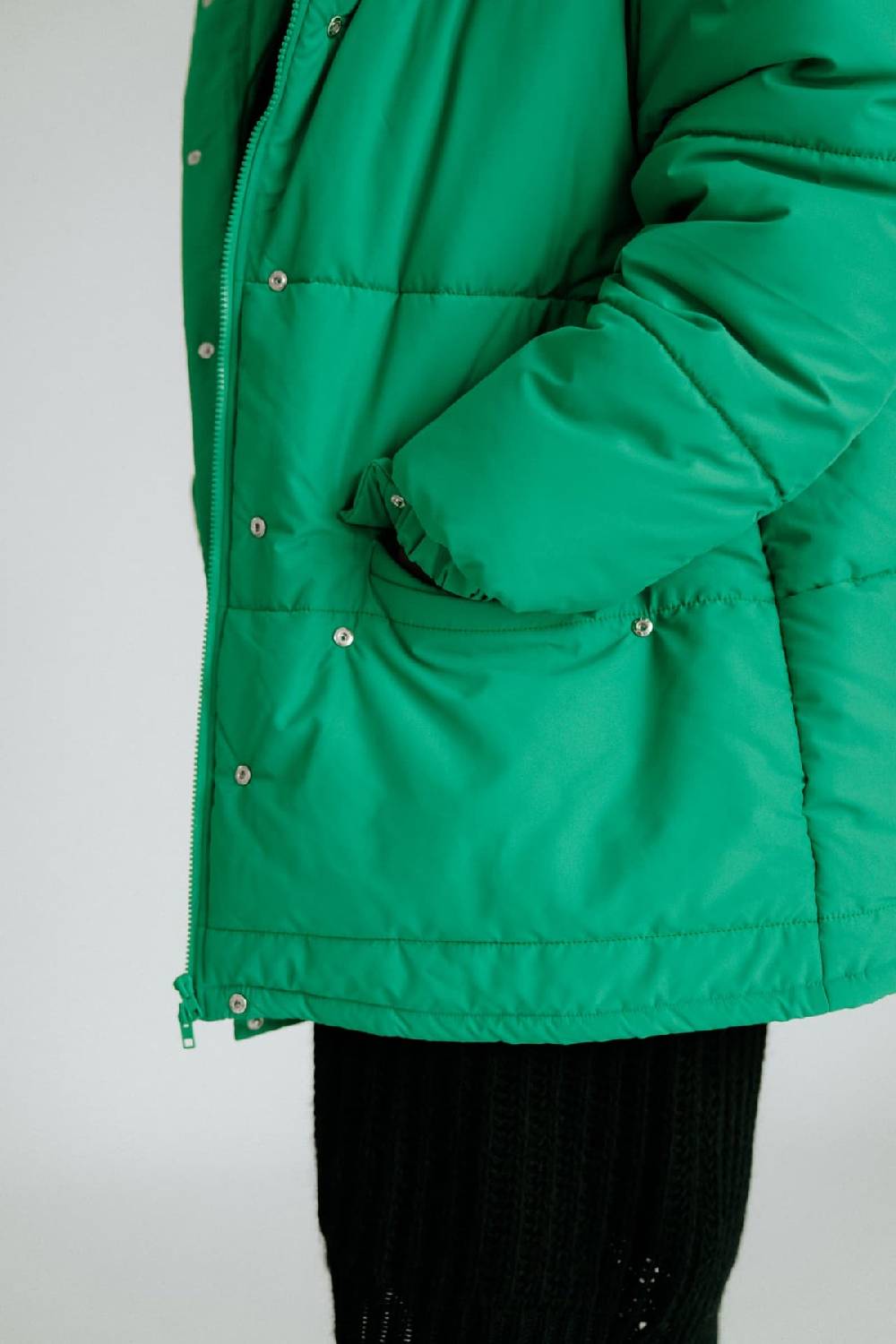 Karo Kauer Puffer Jacket Green Tiefpreis