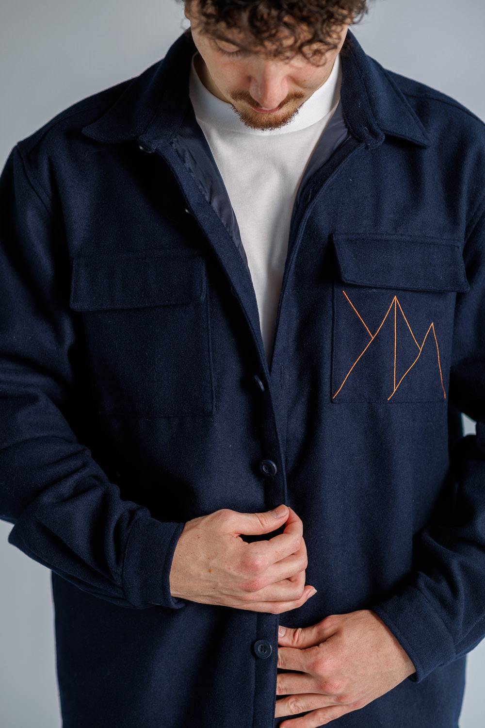Karo Kauer Overshirt Dark Blue Speichern exportieren