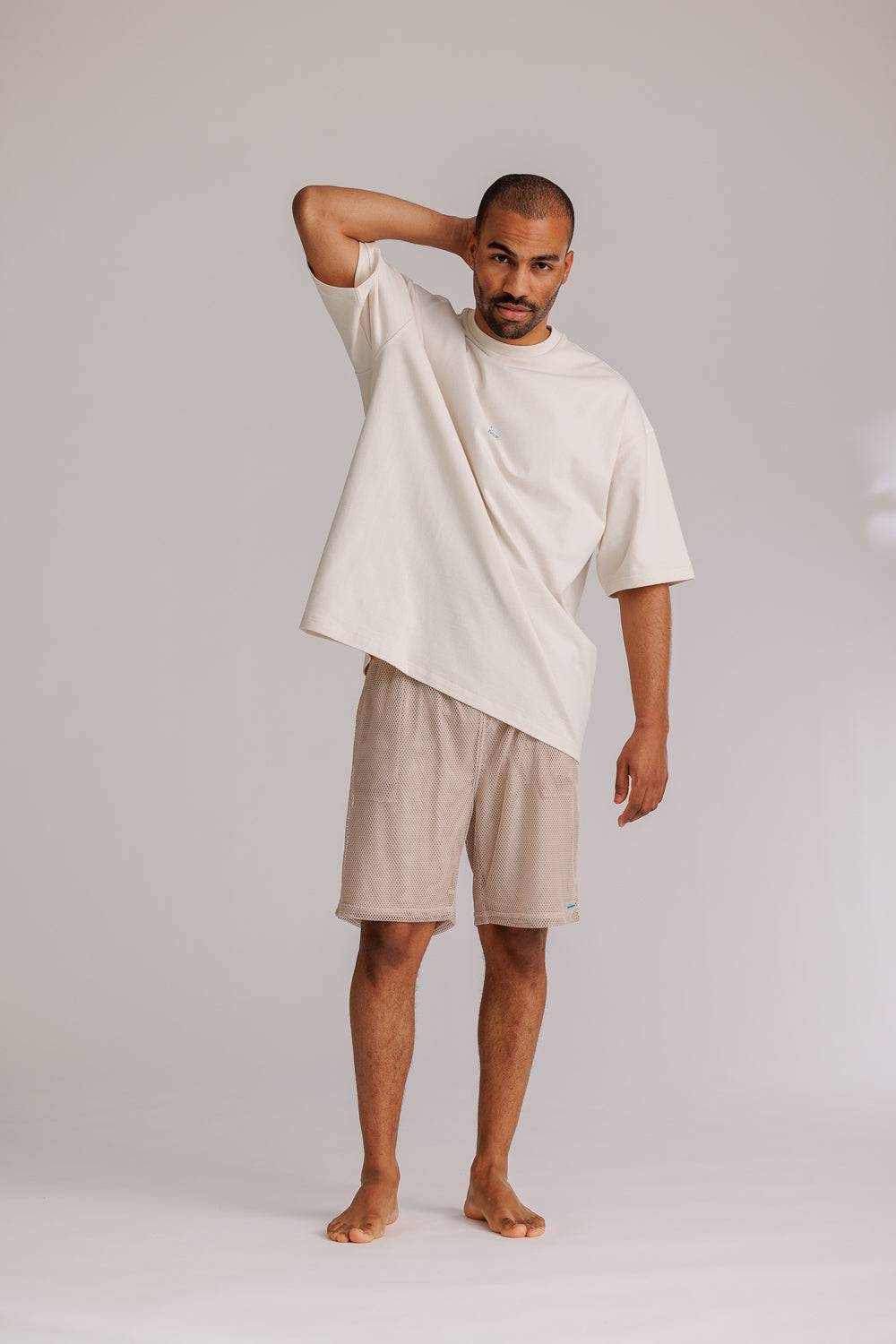 Karo Kauer Mesh Shorts Sand Fabrikverkauf