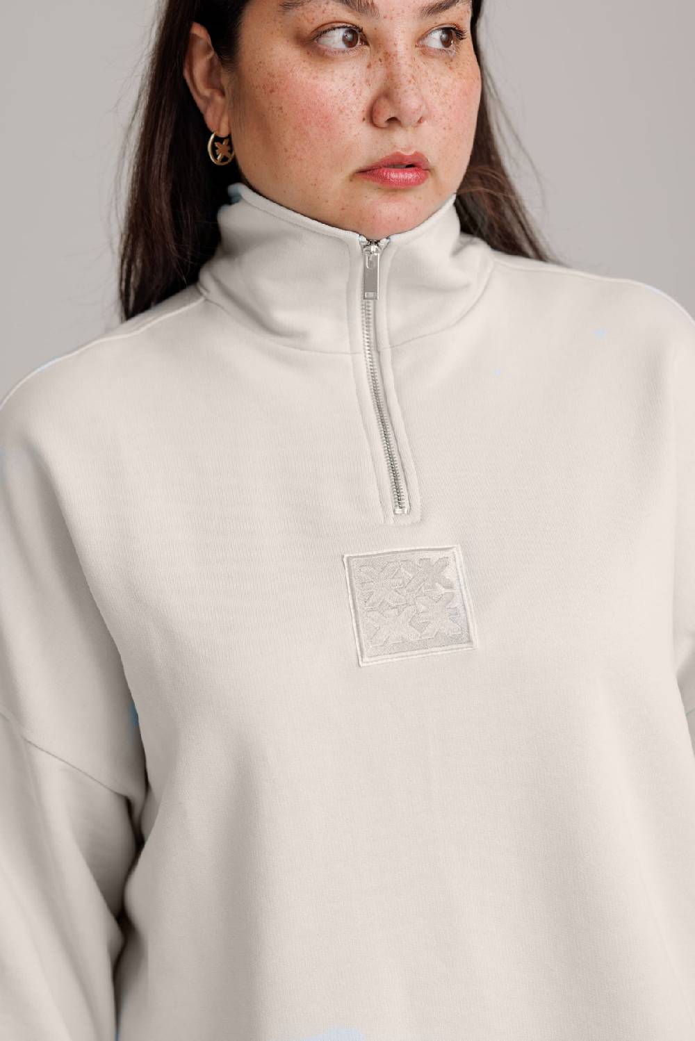 Karo Kauer Zipped Sweater Silver Grey Osterangebot
