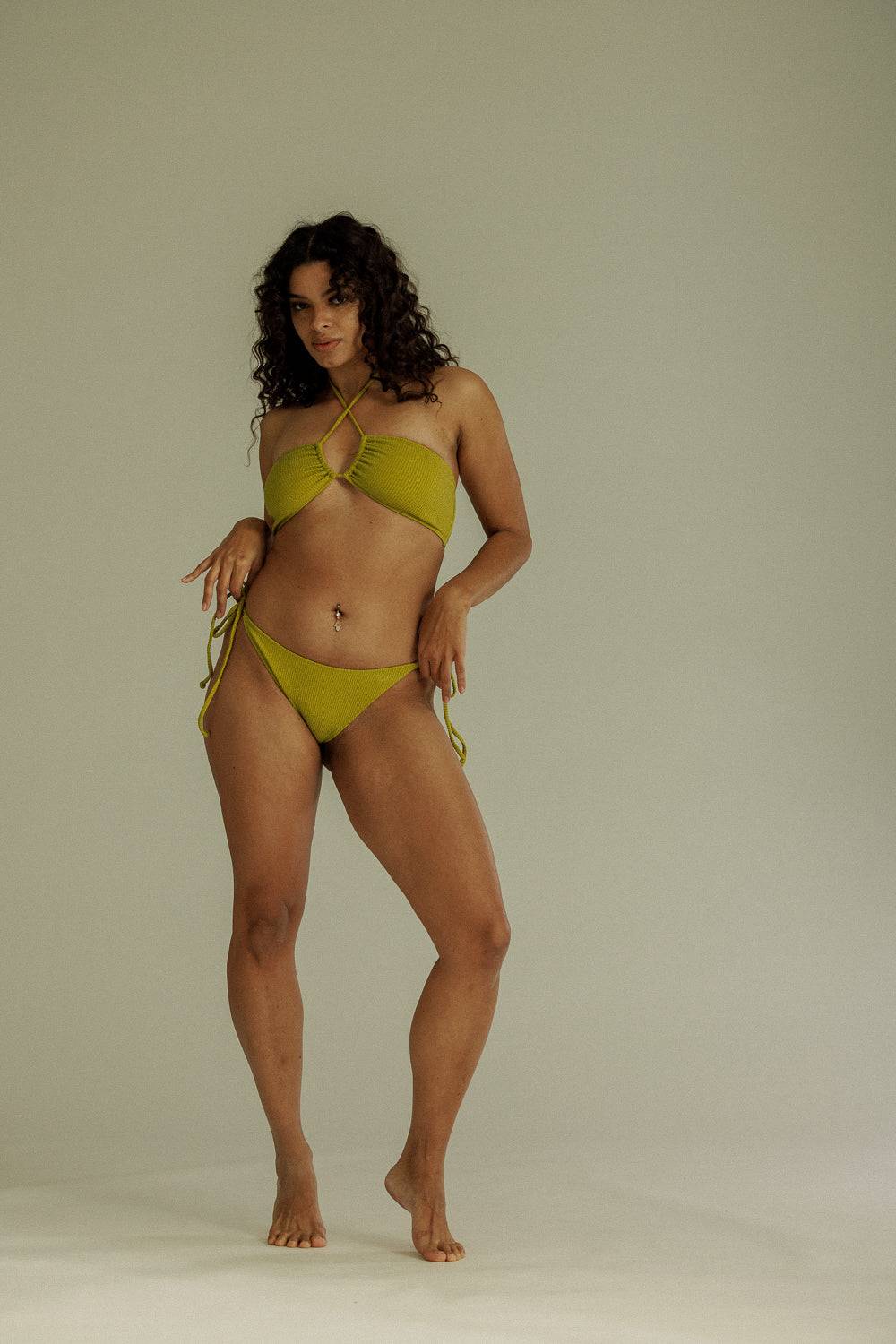 Karo Kauer Bikini Bottom Glitter Olive Lagerräumung