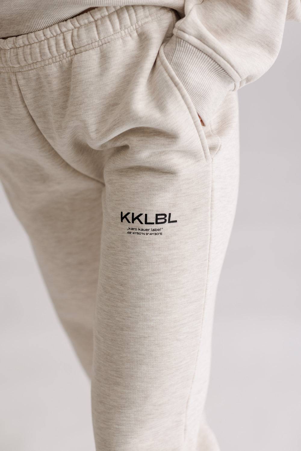 Karo Kauer Jogger Pants Basic Sand Melange Zeitlich begrenztes Angebot