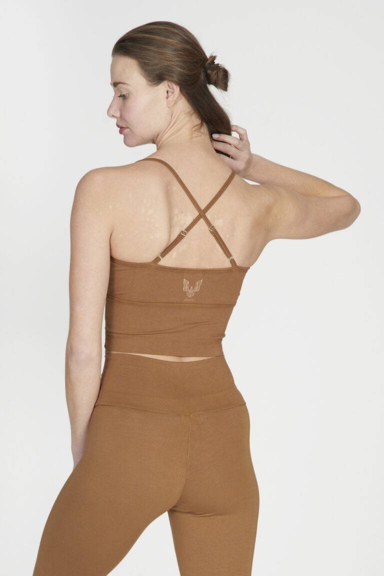 Kismet Yogastyle Love Crop Top marron Flash Sale