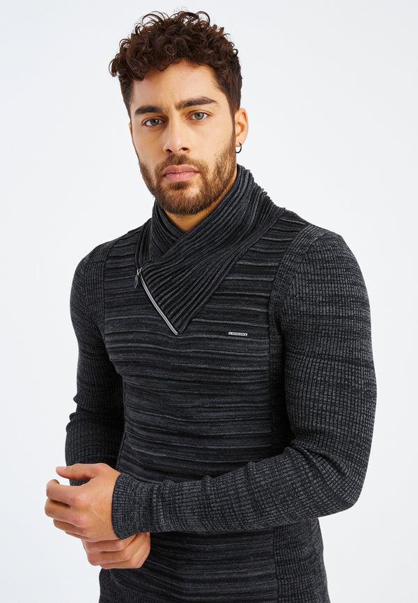 Leif Nelson Strickpullover Feinstrick mit Schalkragen Kostenloser Versand