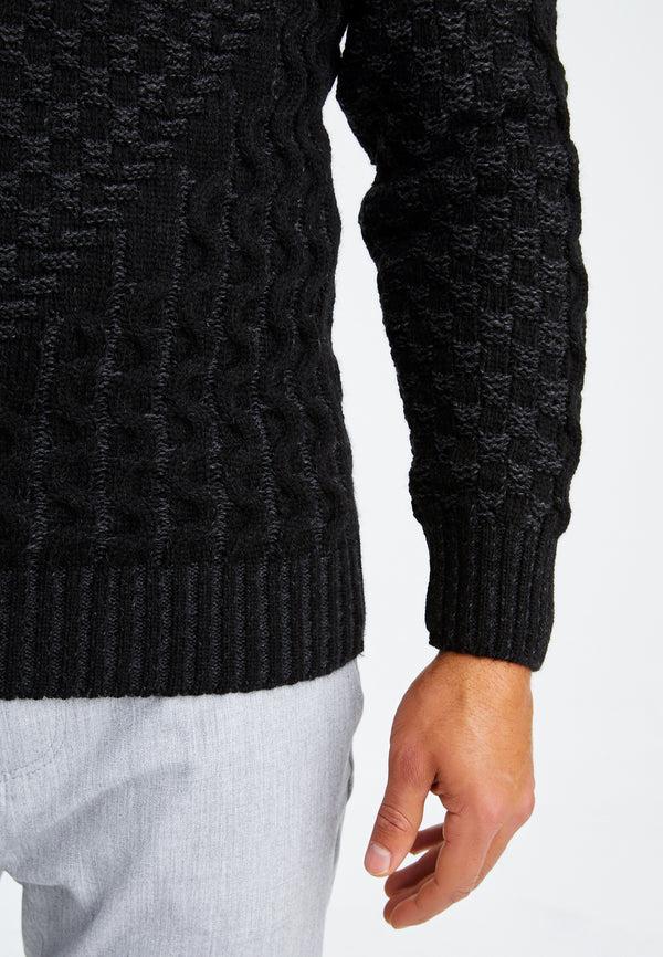 Leif Nelson Strickpullover Grobstrick mit Schalkragen Fabrikpreis