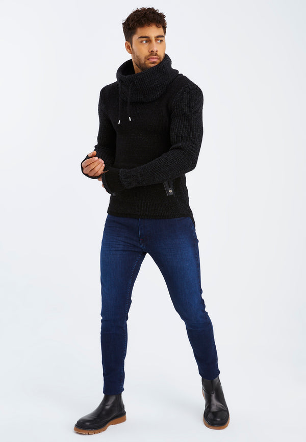 Leif Nelson Strickpullover Grobstrick mit Schalkragen Rabatt
