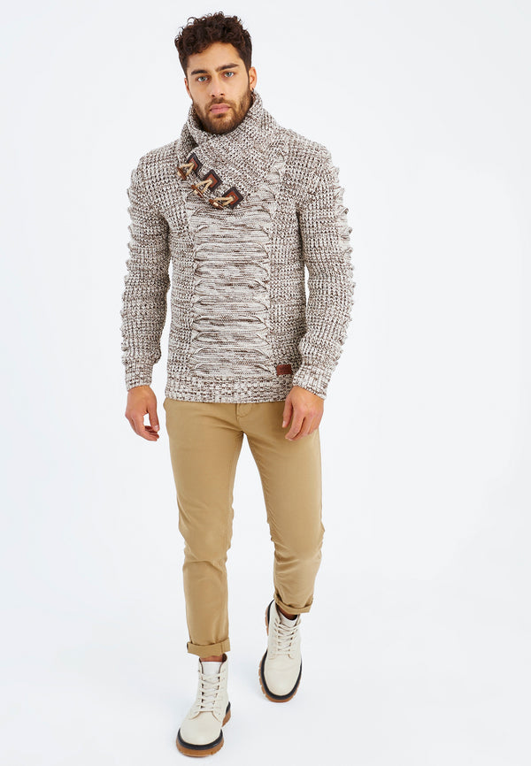 Leif Nelson Strickpullover Grobstrick mit Schalkragen Begrenztes Angebot
