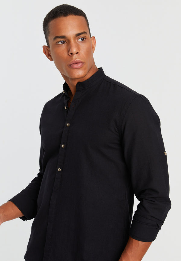 Leif Nelson Leinenhemd Langarm Online Shopping