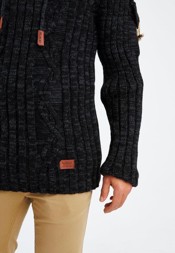 Leif Nelson Strickpullover Grobstrick mit Kapuze Exklusivangebot