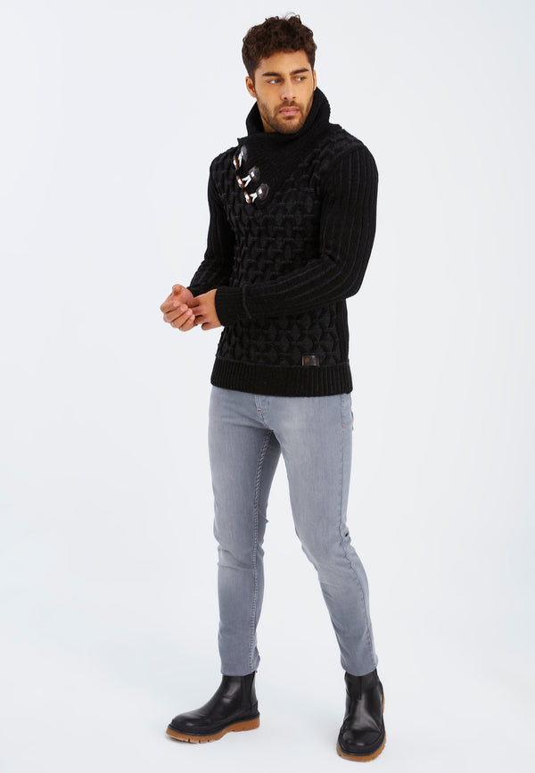 Leif Nelson Strickpullover Grobstrick mit Schalkragen Jubiläumsangebot
