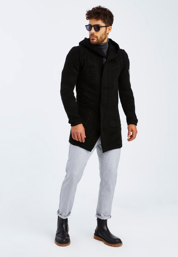 Leif Nelson Strickjacke mit Kapuze Heißer Verkauf