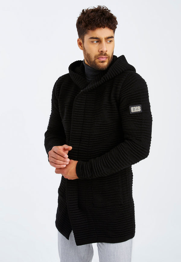 Leif Nelson Strickjacke mit Kapuze Heißer Verkauf