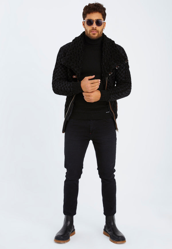 Leif Nelson Strickjacke mit Schalkragen Große Rabatte
