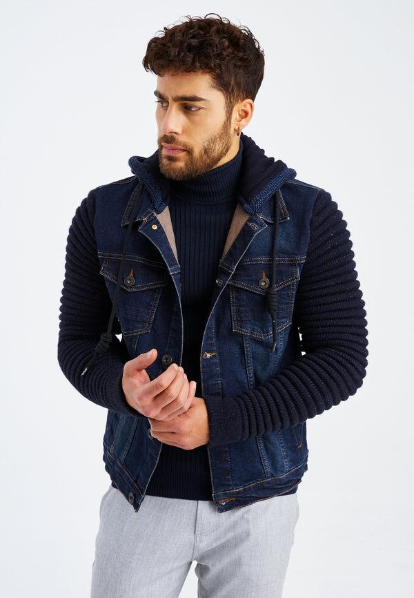Leif Nelson Jeans-Jacke Kapuze Super Rabatt