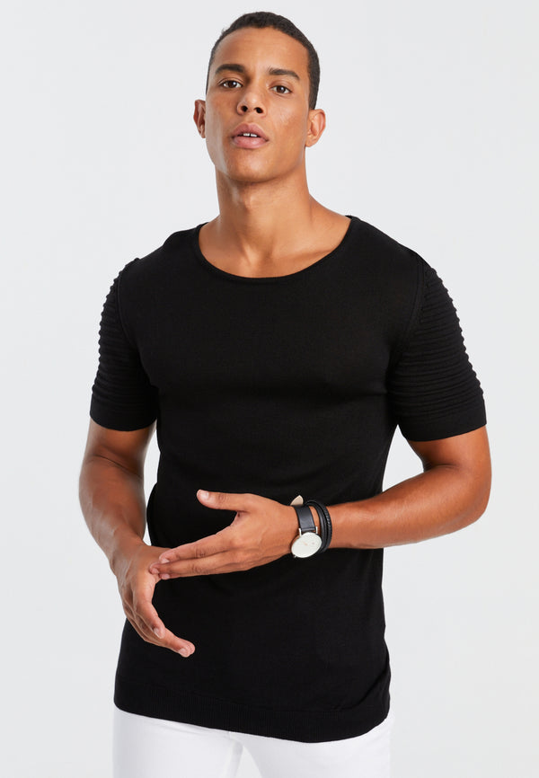 Leif Nelson Rundhals-Shirt Feinstrick Outlet