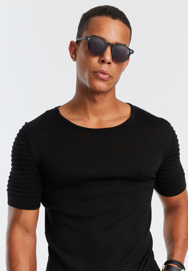 Leif Nelson Rundhals-Shirt Feinstrick Outlet