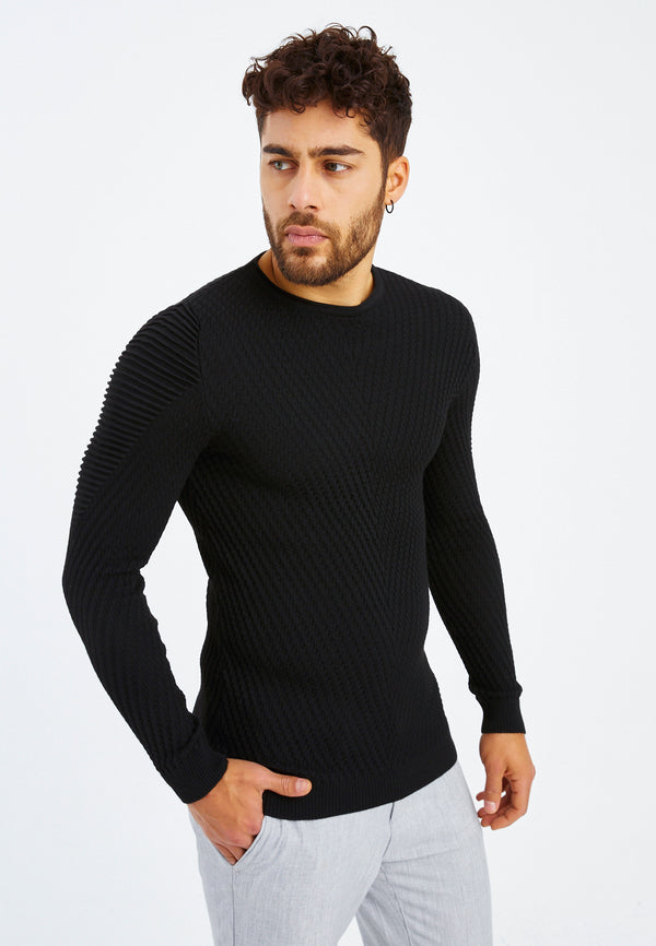 Leif Nelson Strickpullover Feinstrick Rundhals Versandkostenfrei