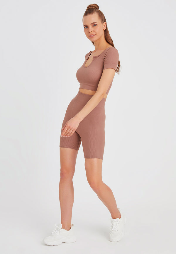 Leif Nelson Seamless Crop Top kurzarm Letzte 3 Tage