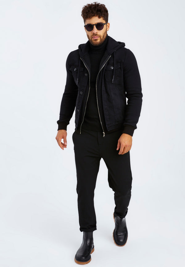Leif Nelson Jeansjacke mit Kapuze Fabrikladen